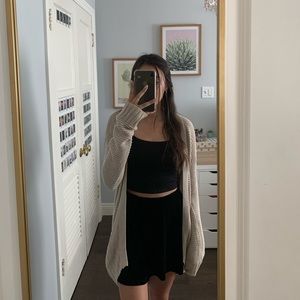 Black Velvet Skater Skirt